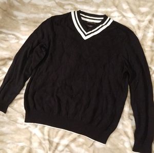 Men's Black Brown 1826 Sweater Size Larger